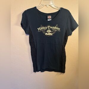 Women’s Harley-Davidson Black Tee with Gold Emblem